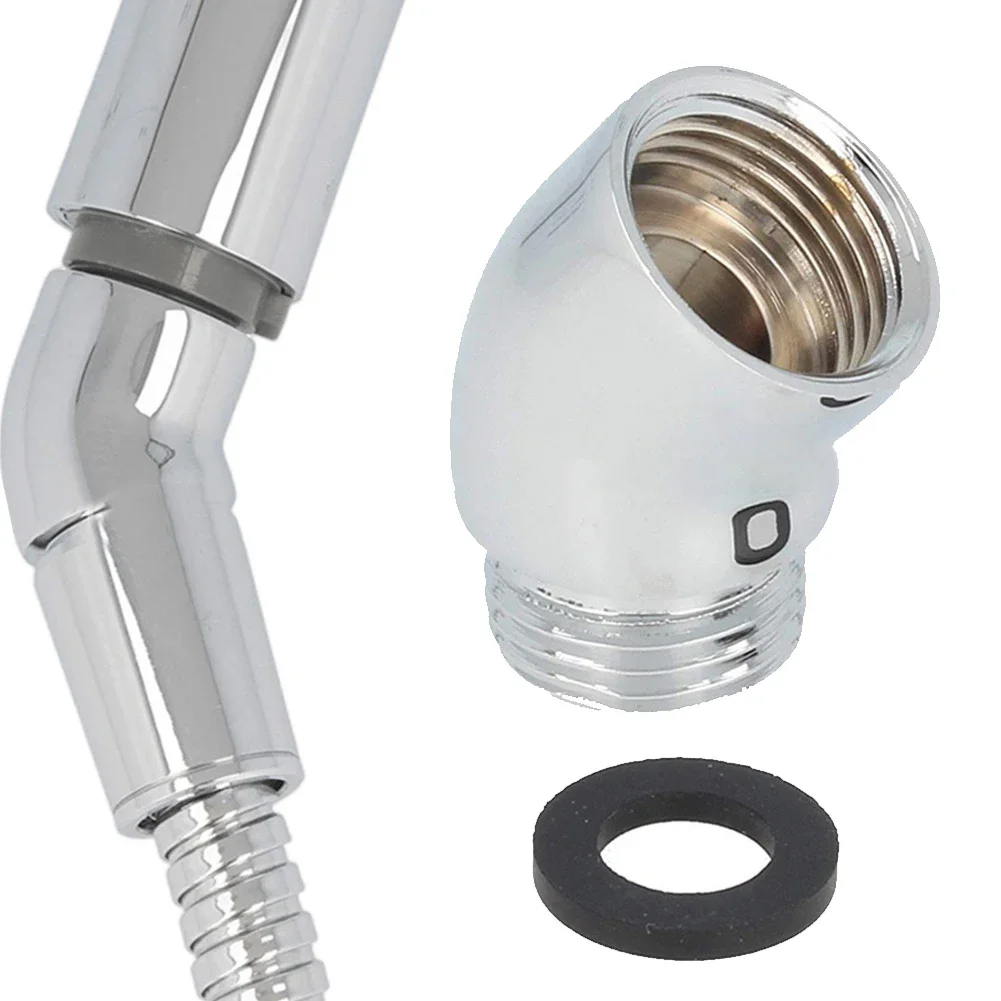G1/2 Shower Elbow Adapter Hand Shower Top Spray Elbow Brass Chrome Shower Head 145° Conversion Connector Bathroom Accessories
