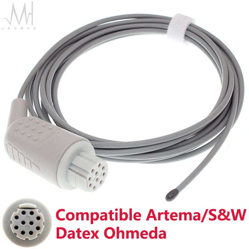 

10pin Adult /Paediatric Skin/Cavity/Esophageal/Rectal Medical Temperature Probe Compatible With Artema S&W,Datex-Ohmeda Monitor.