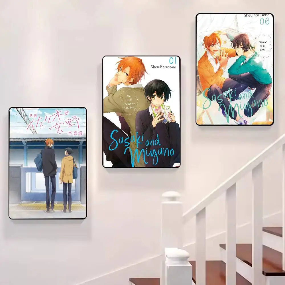 Anime s-sasaki e miyano cartaz hd arte parede pegajosa à prova dwaterproof água casa sala de estar quarto barra decoração estética