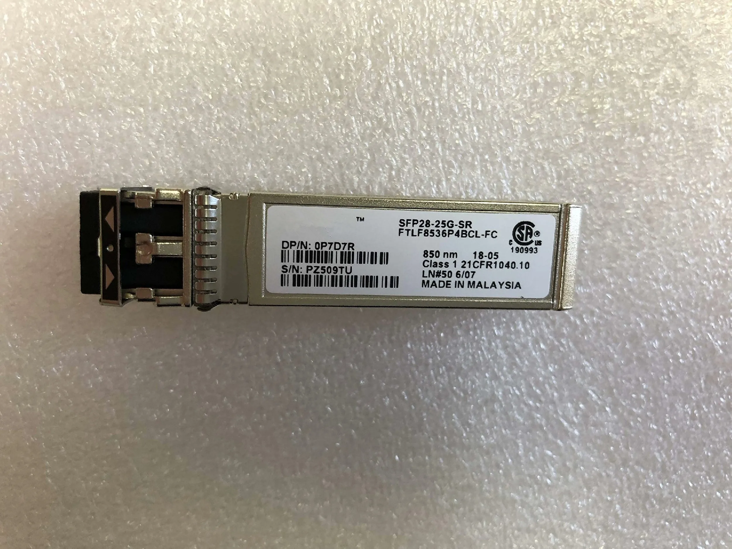25GB SFP Fiber Optical Module/FTLF8536P4BCL-FC/0P7D7R/SFP28-25G-SR/25G 850nm SFP+ Transceiver 25g/25GB Switch Module