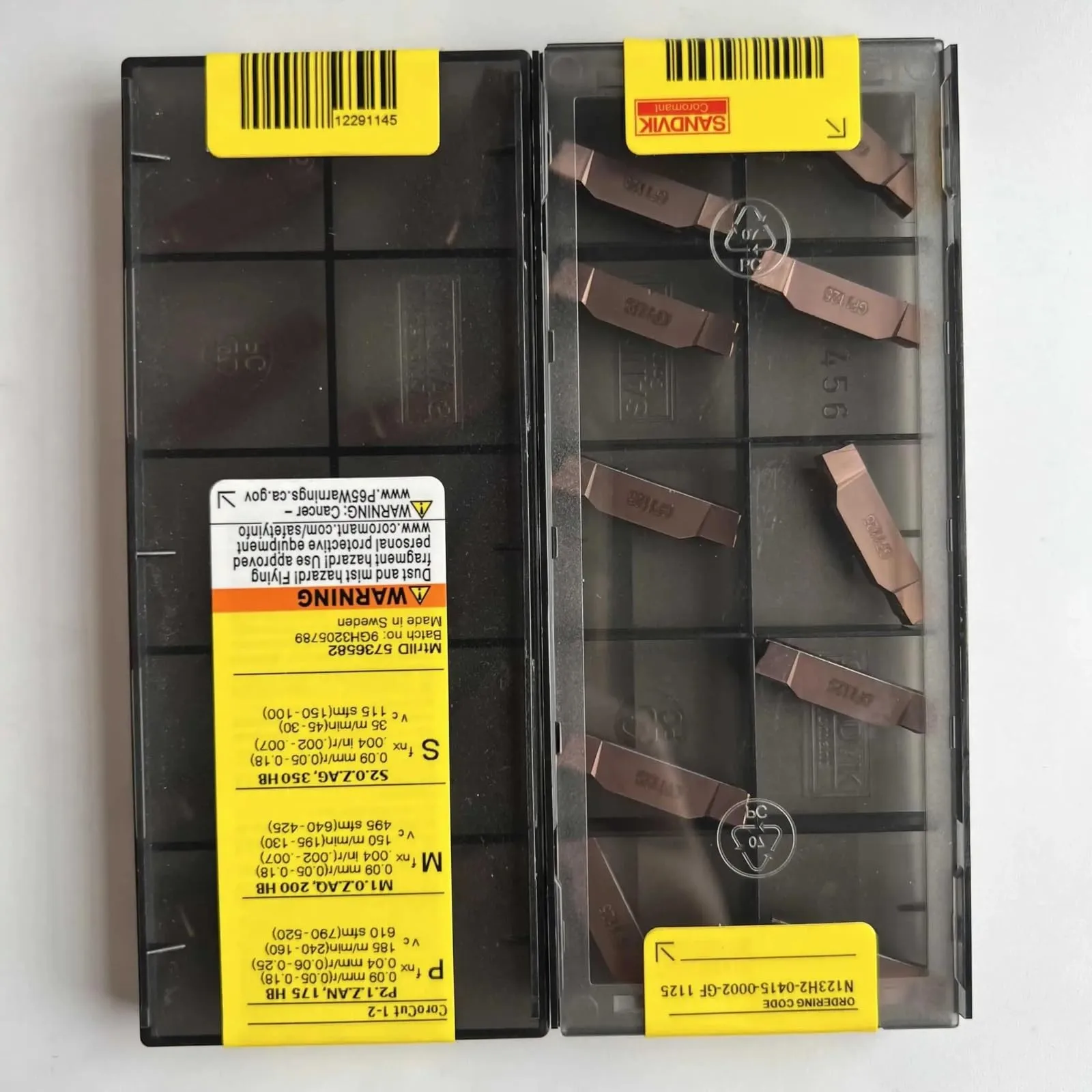 

Original SANDVIK / N123H2-0415-0002-GF 1125 / Hard alloy CNC Blade 10 Pcs
