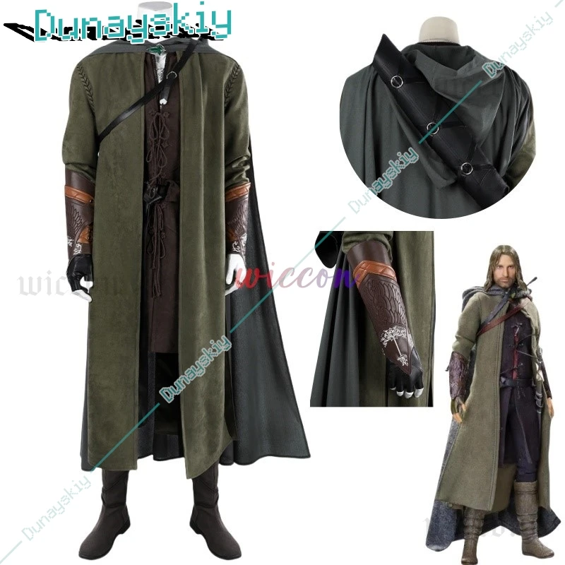 Movie Aragorn Cosplay Costume Outfits Men's Estel Aragorn Strider Thorongil Fighting Uniform Halloween Carnival Party Outfit