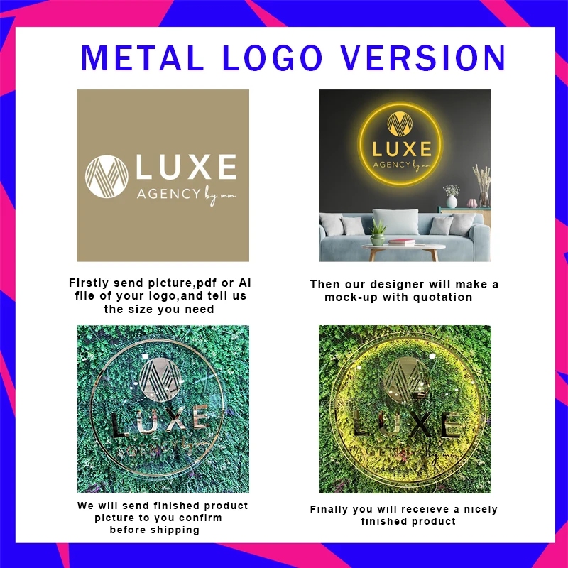 Acrylic Business Name Sign with Backlight Mirror Gold logo Light up Acrylic Mirror Gold Light for Company Outdoor Name Sign