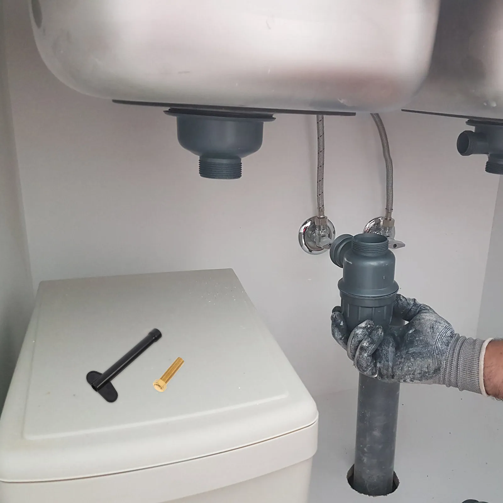 

1Set Kitchen Faucet Mounting Bracket Fixed Horseshoe Washer Repair Leak Sink Tap Fastening Anti-Loosening Nut Water Valve Gasket