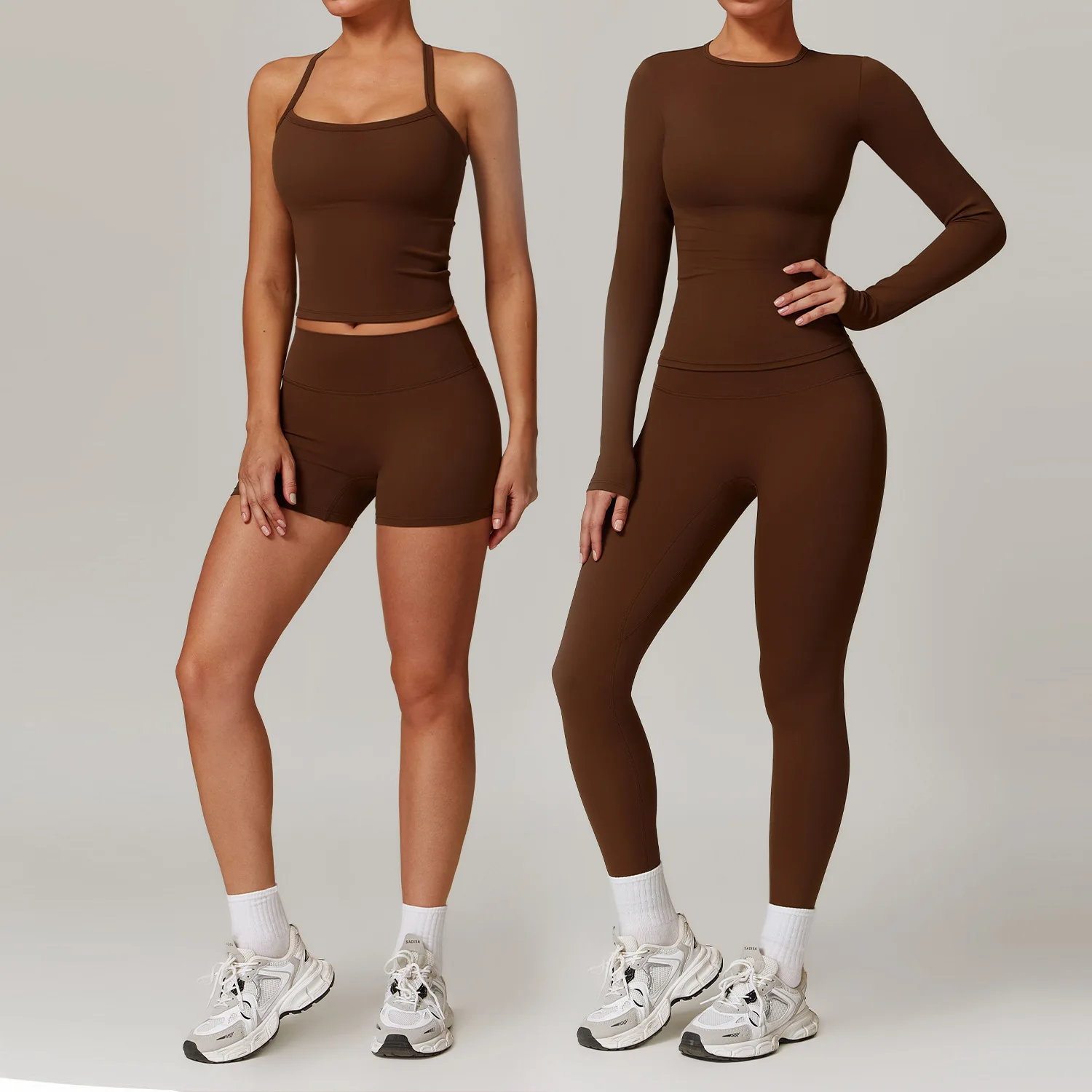 

Women's Winter Outdoor Running Sports Set Faionable Breathable Gym Workout Exercise Fitn Clothing Set for Middle-Aged