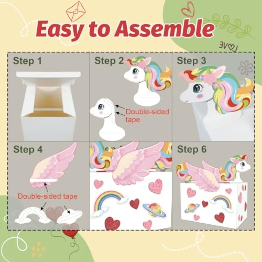 صندوق بريد عيد الحب مع 48 بطاقة تهنئة لعيد الحب، صندوق بطاقات عيد الحب للفصول الدراسية المدرسية للأولاد والبنات، تبادل الهدايا