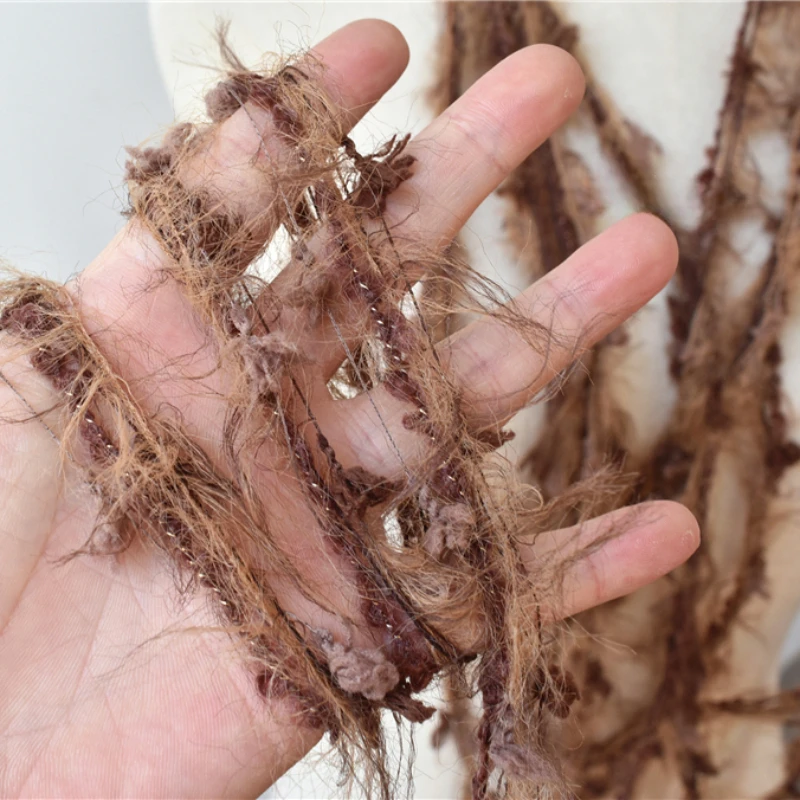Brown Coffee Transformed Wool Velvet Tassel Lace Accessories Creative Cotton Yarn Wedding Decoration Design Clothing Fabrics