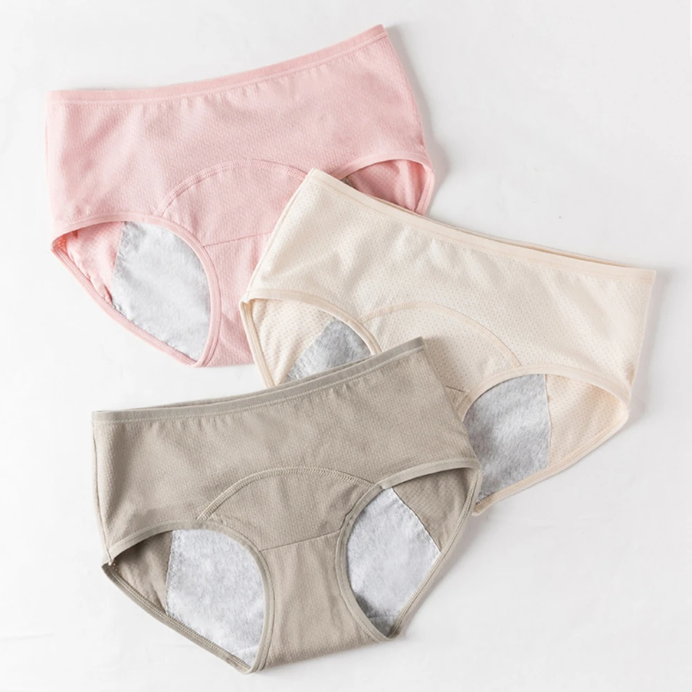 Menstrual Period Panties For Women Leak-Proof Organic Cotton Protective Briefs Menstrual Panties Teen Girls Period Underwear