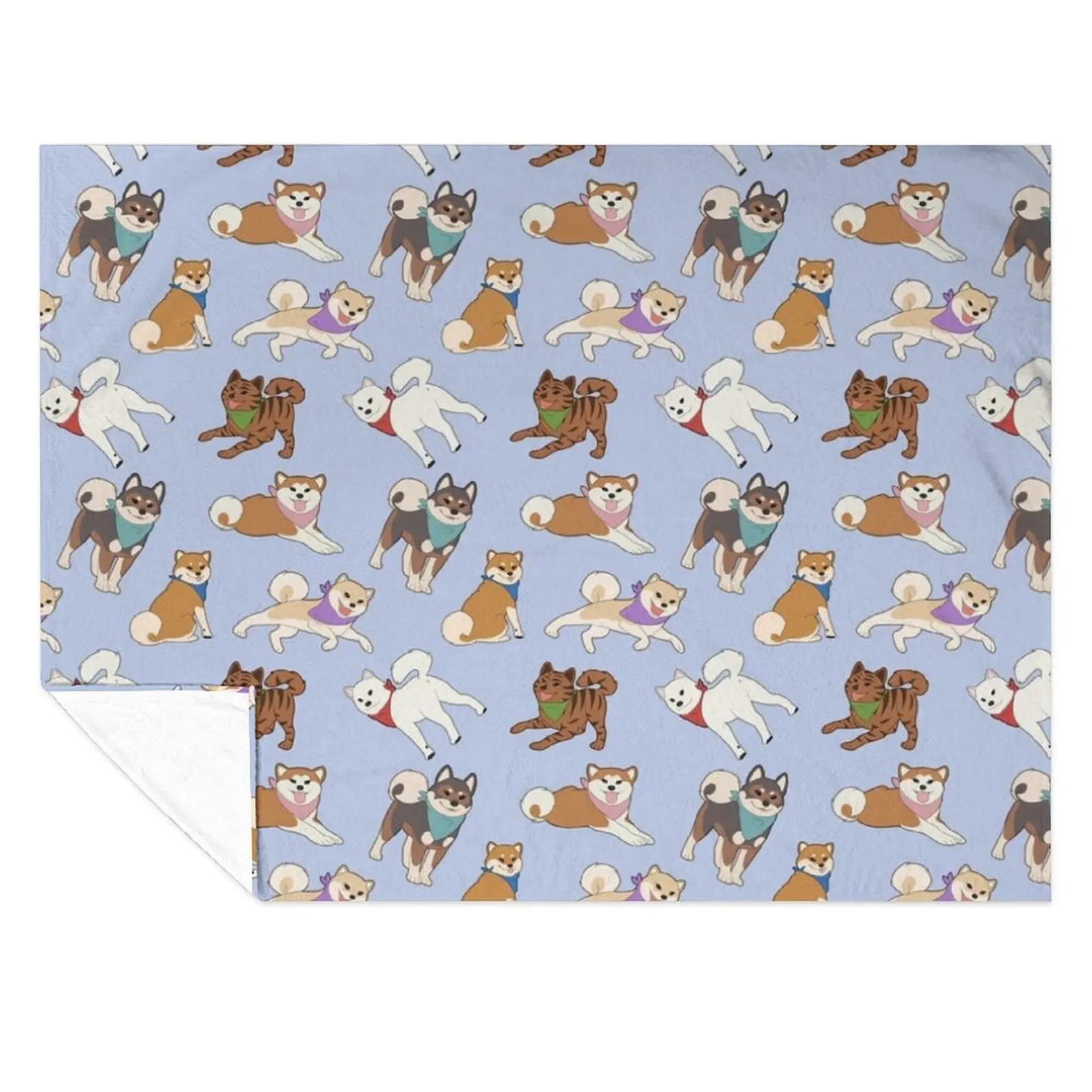 

Nihon Ken Pattern - BLUE Throw Blanket Bed linens bed plaid warm winter anime Blankets