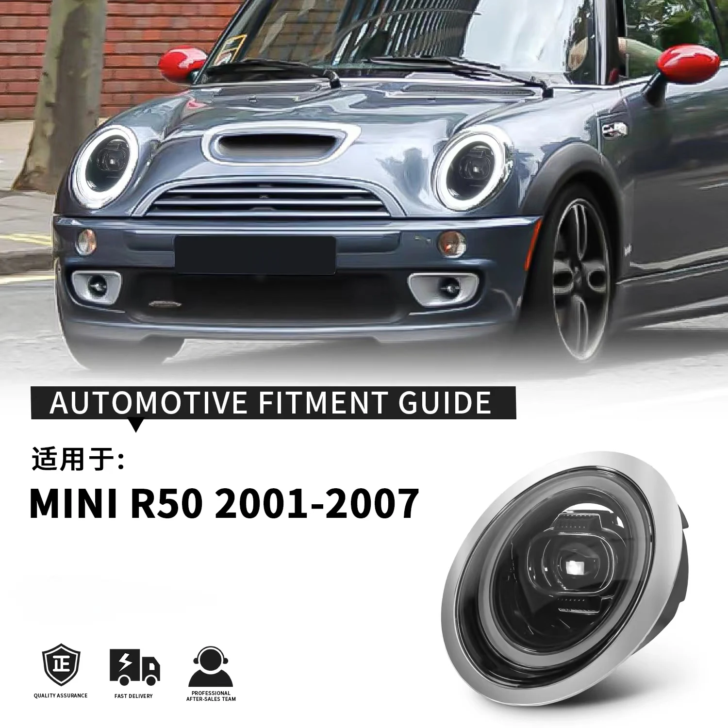 Car Lights For BMW Mini R50 LED Headlights 2001-2007 R52 R53 Modified LED Headlamp Assembly Accessories