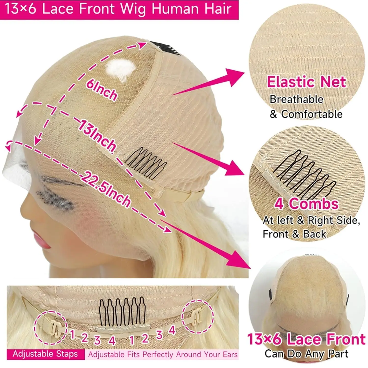 30 Inch 613 Lace Front Wig Human Hair Blonde Wig Human Hair 613 Deep Wave HD Lace Front Wigs 200% Density Pre Plucked For Women image 6