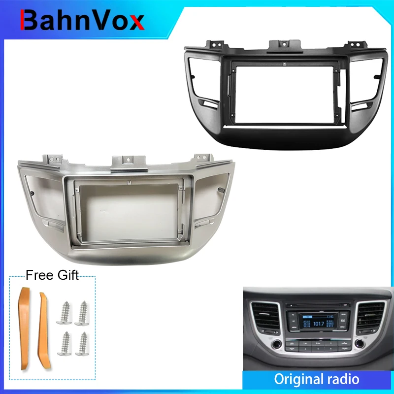 9 inch Android Car Radio frame for Hyundai Tucson 3 2015 - 2018 2din Stereo GPS Fascia bezel Panel Adapter wire harness
