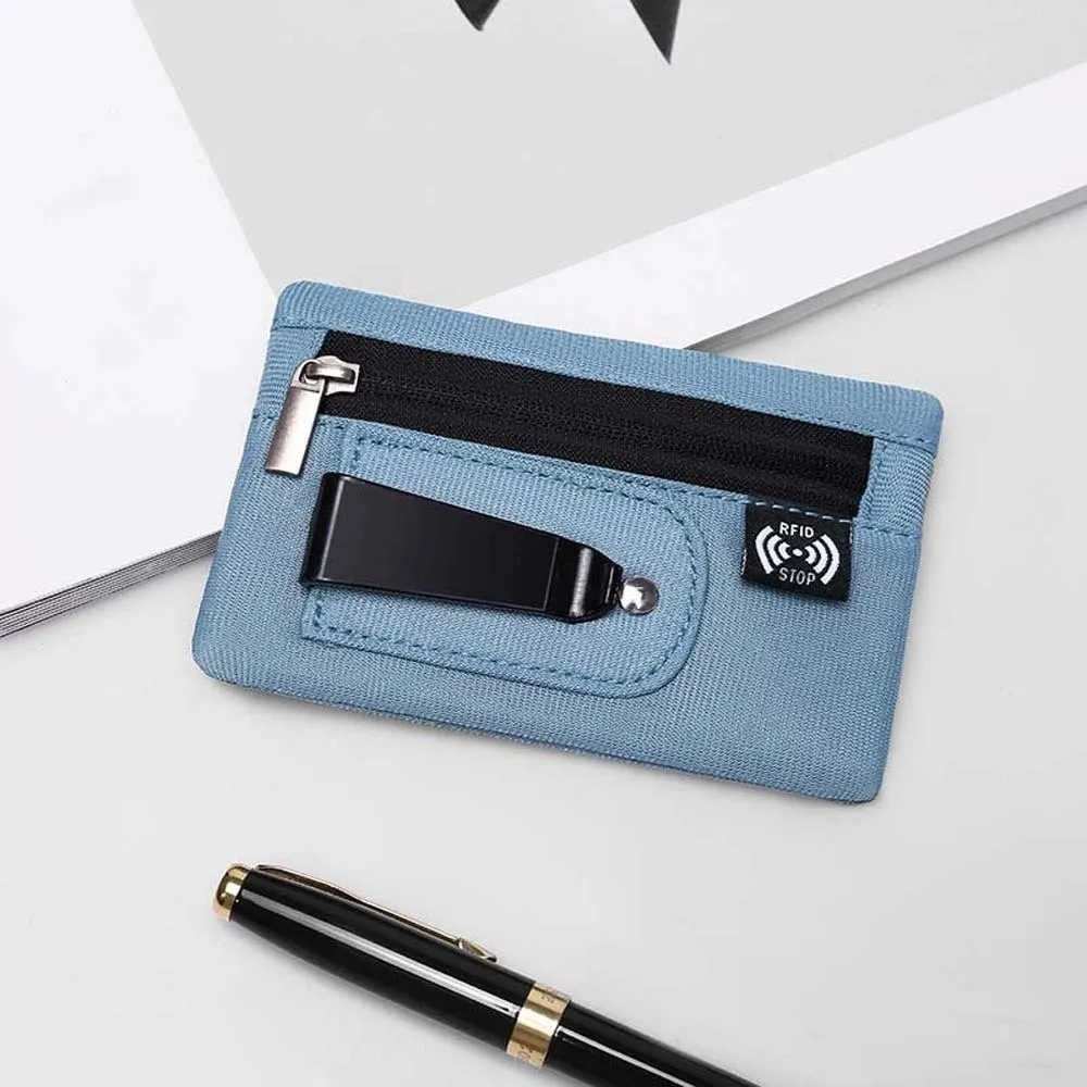 

Shopping Thin Clip Stash Pouch Multiple Card Classic RFID Protection Wallet Solid Color Simple Short Portable Purse Daily