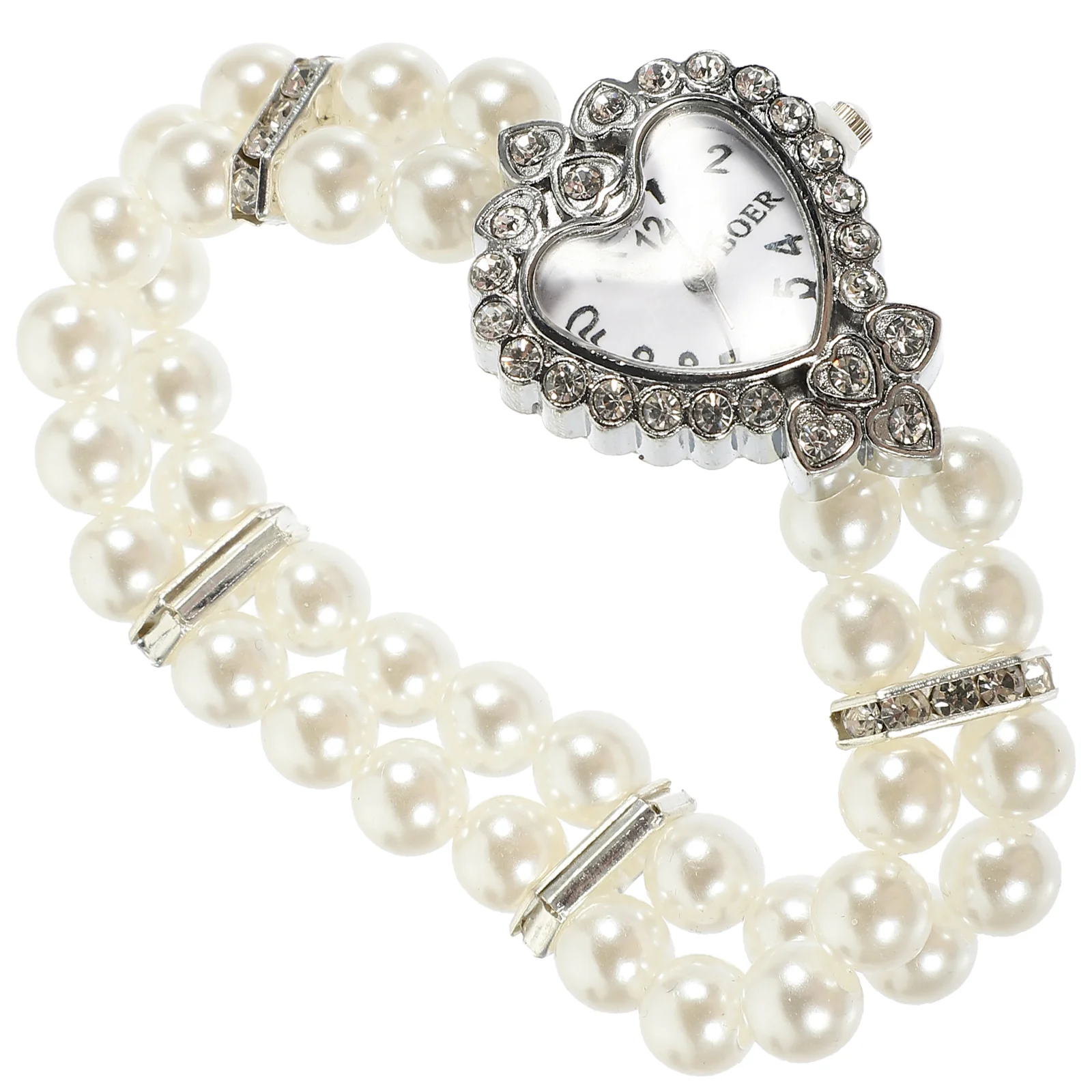 Ladies Bracelet Watch Women Fashion Lady Fashionable Jewelry Crystal Quartz Alloy for Wrist Bride Faux