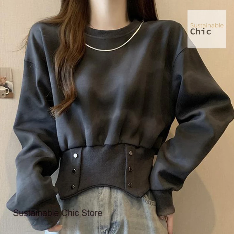 American retro tie-dye hoodless sweater women's autumn and winter new loose and slim design irregular casual short coat tide