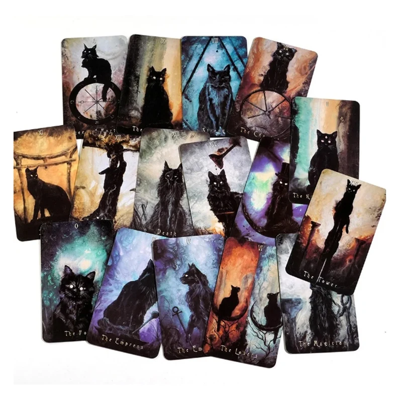 Haunted Cat Tarot Deck Black Cat Fearless Family Oracle Card Board Games Playing Card Family Party Entertainment Game Cards