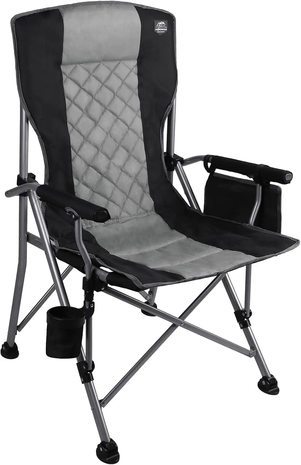 

Heavy Duty Folding Camping Chair with Hard Armrest, Cup Holder, Padded Backrest, Portable for Outdoor Use, Supports 400lbs