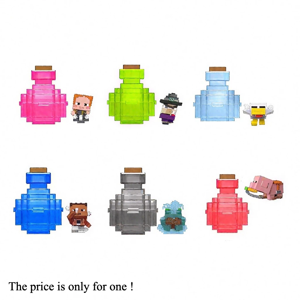 

100% Original Mattel Minecraft Minifigure Potion Brewing Mob Reveal Game Anime Figure Toys for Children HTK99 Christmas Gifts