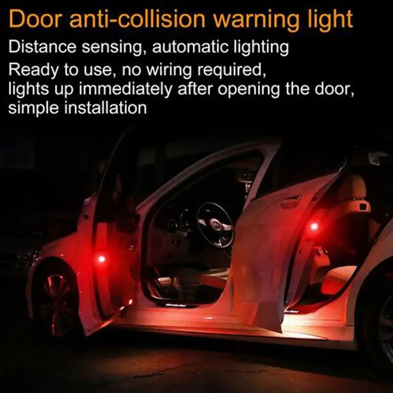 Car Door LED Warning Lights Car Door Bright Lights 5 LEDs Waterproof Roadside Flashing Flares Light Auto Body Safety Signal