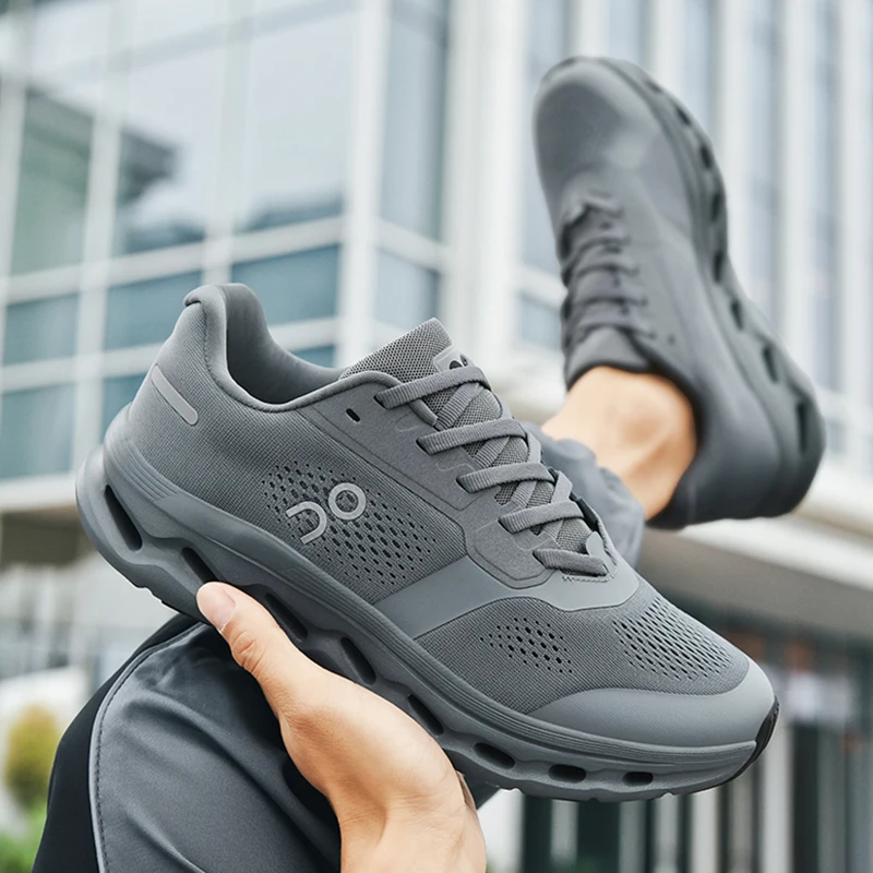 Men Breathable Knit Mesh Hollow Out Cushion Running Sneakers Lightweight Shock Absorb Non Slip Trend Sports Trainers EU39-45