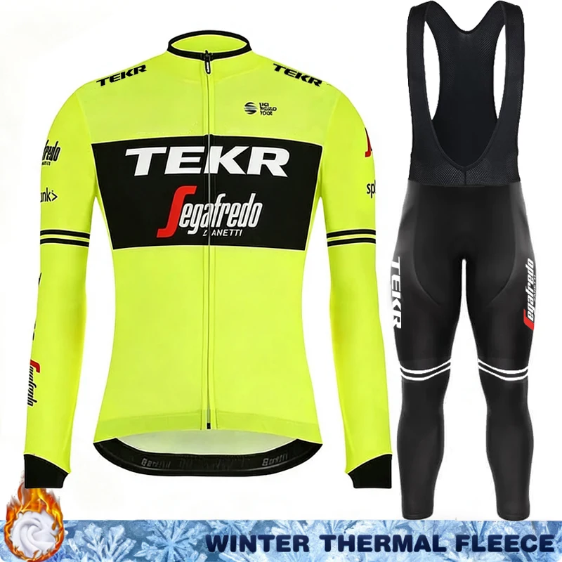 TEKR الرجال بدلة ركوب الدراجات الصوف جيرسي الملابس 2026 الشتاء السراويل الحرارية رجالي الزي الطريق الدراجات جاكيتات Termal مريلة دراجة هوائية جبلية #4