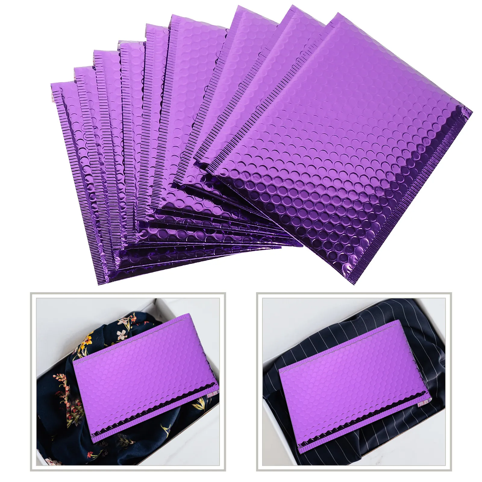 

10Pcs Purple Bubble Mailers Thickened Self-Seal Padded Envelopes for Electronics Jewelry Cosmetics Shaking-Proof Waterproof