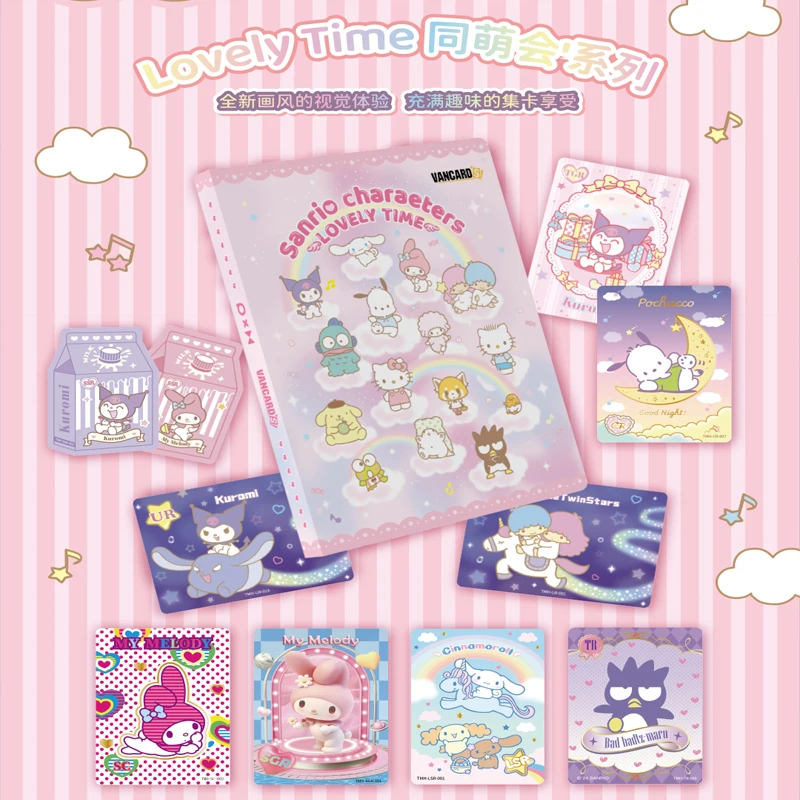 Oryginalna postać Sanrio Hello Kitty Pom Purin Pochacco karty kolekcjonerskie piękny czas kolekcja zabawek dla dziewczynek prezent świąteczny