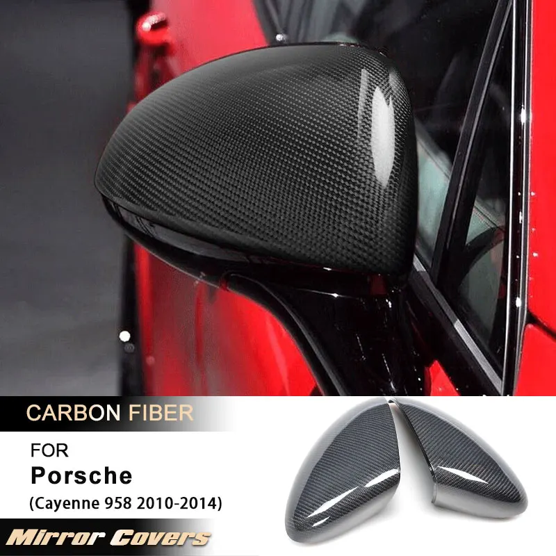 

Car Rearview Mirror Cover Caps for Porsche Cayenne 958 2010-2014 Replacement Side Mirror Caps Shell Body Kits Carbon Fiber