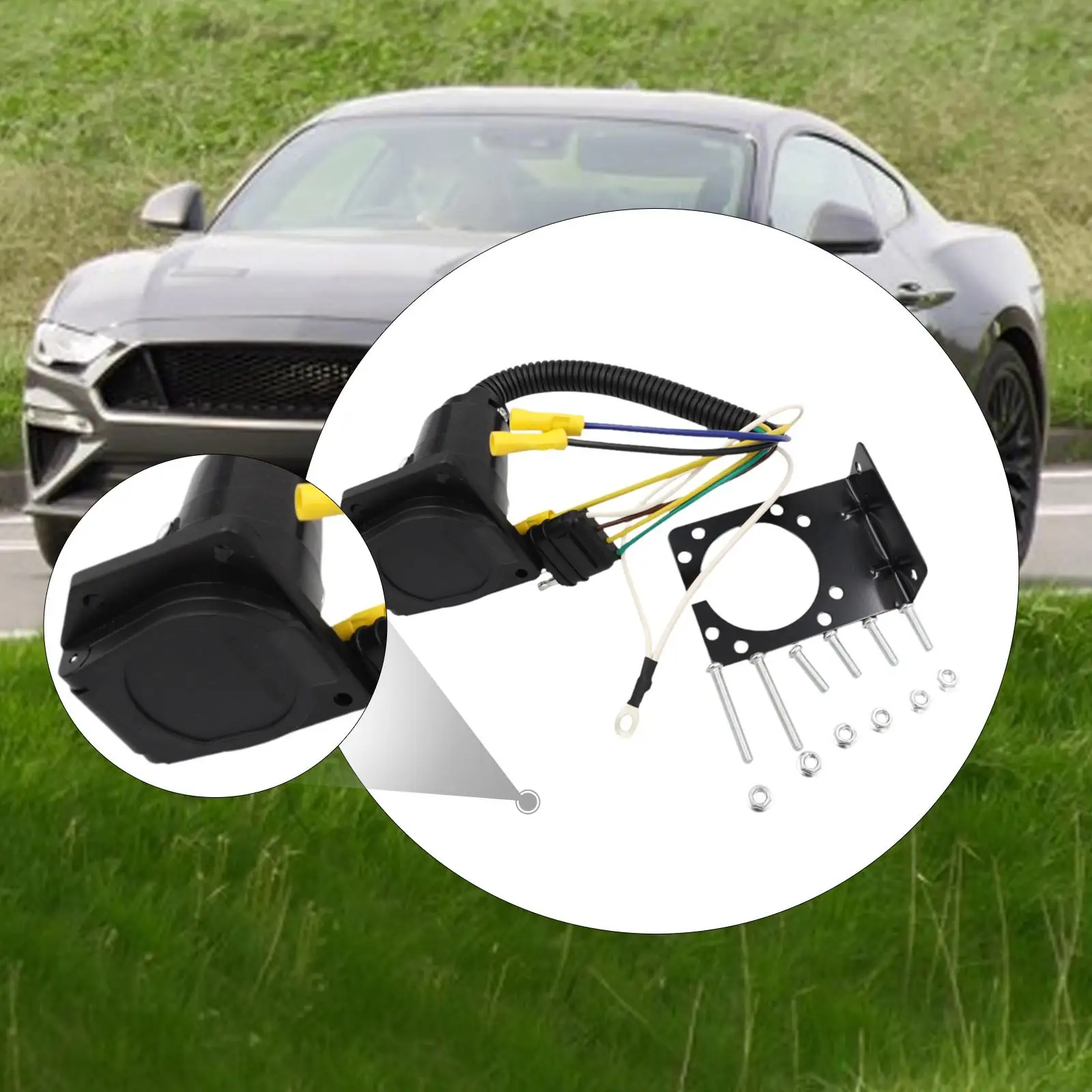 

Trailer Harness Adapter 7 Pin Double Output Wire Connector Trailer Light Plug Trailer Wiring Harness for Truck Boat Parts