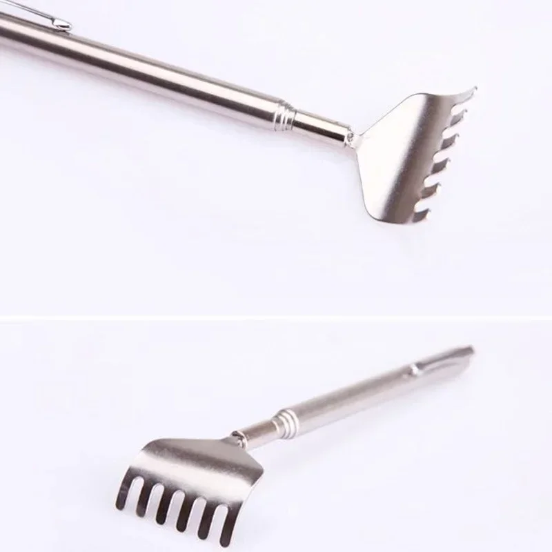 Back Scratcher Portable Back Massager Stainless Steel Telescopic Adjustable Size Itch Scratcher Pen Clip Massage Tool Heath Care