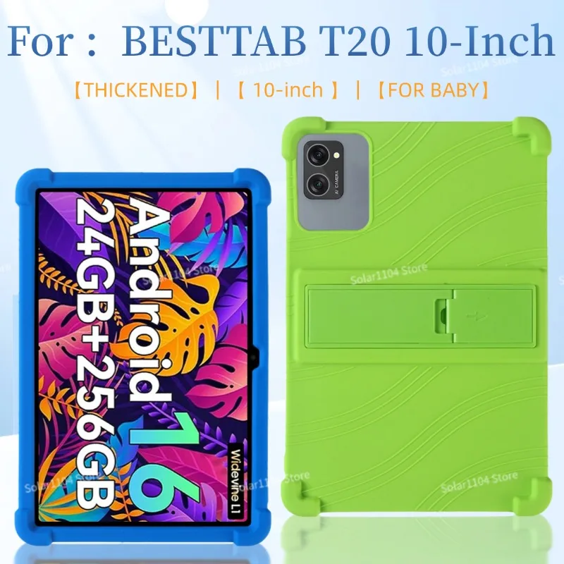

Protective Case for BESTTAB T20 10-inch Android Tablet Shockproof Thickened Silicone Case Child-Friendly Soft Case Design