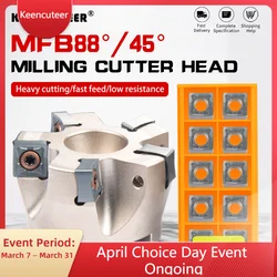 Disco de corte pesado SNMU, cortador de fresado MFB288/45R, 50mm-100mm, gran profundidad de corte, 45 grados