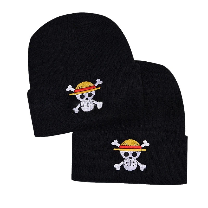 1pc Anime gestrickte Hüte Cosplay Erwachsenen Unisex Cap Cartoon Kostüm Lufy Anime Peripherie Mode warme Mütze Hut Zubehör Geschenke