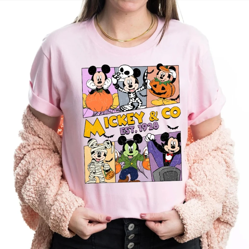 

Новая модная ретро рубашка с подписью «Микки и друзья», волшебная рубашка, футболка с анимированным персонажем, футболка с головой мыши, одинаковая футболка
