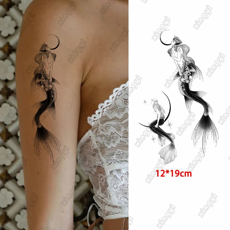 Tatuaje temporal a prueba de agua, pegatina de dragón, rey del mar, ala, Ángel, Calavera, arte corporal, brazo, pierna, Flash, tatuaje falso, hombres y mujeres