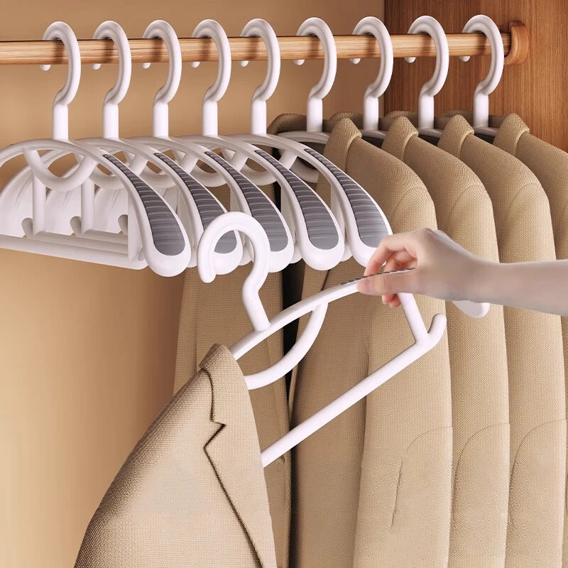 

10PCS Household Clothes Drying Hanging Rack Adult Wide Shoulder Thickened Non-slip Plastic Hangers