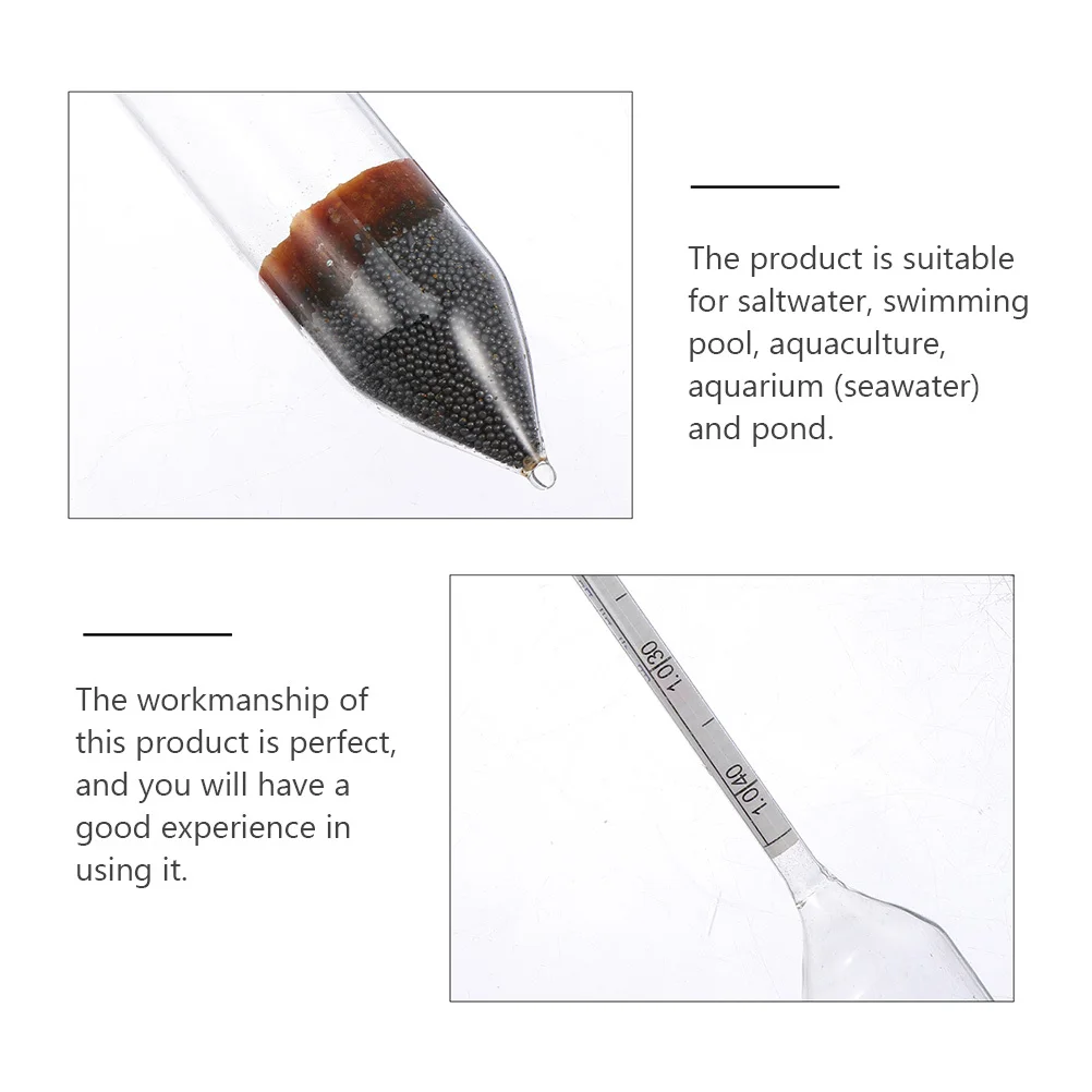 

2Pcs Salinity Hydrometer High Grade Glass Salt Water Gravimeter for Aquarium Fish Tank Pond Swimming Pool Use Professional
