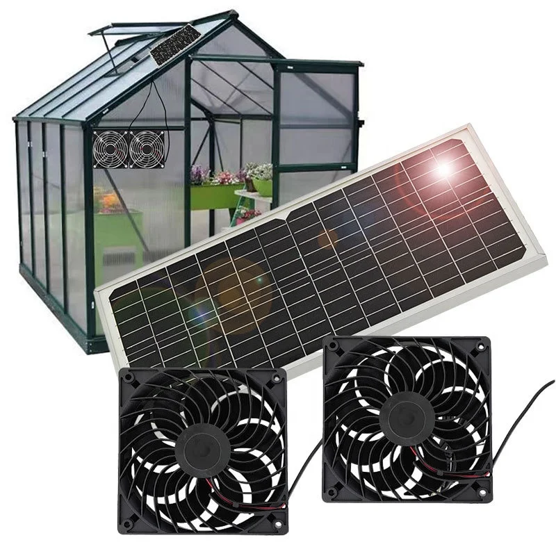 2025 Monocrystalline Flexible Solar Panels System Photovoltaic Exhaust Fan 16W Pet Radiator for Raising Pets House