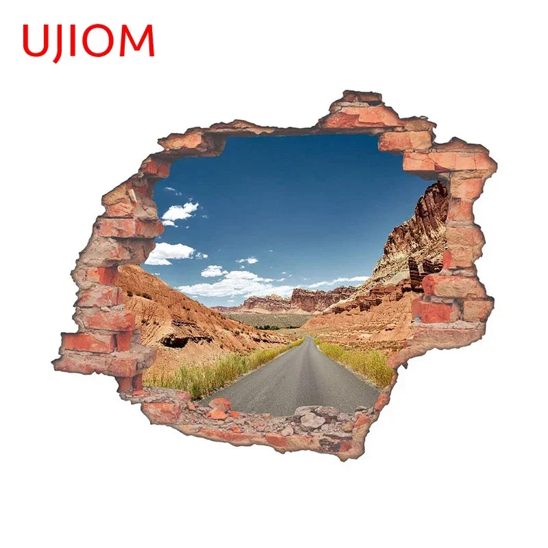 UJIOM 13cm X 10.9cm Canyon Road Tear Wall Stickers Scratch Proof Graphics Toilet Kids Room Decal Baby Nursery Room Wallpapers