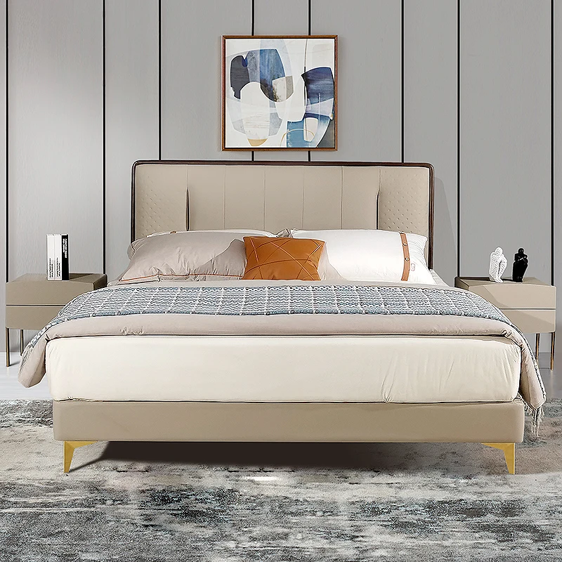 

Upholstered Bed Frame Furniture for Residential Apartment Hotel Supporting Material Size and Structure Customization Bedroomprom