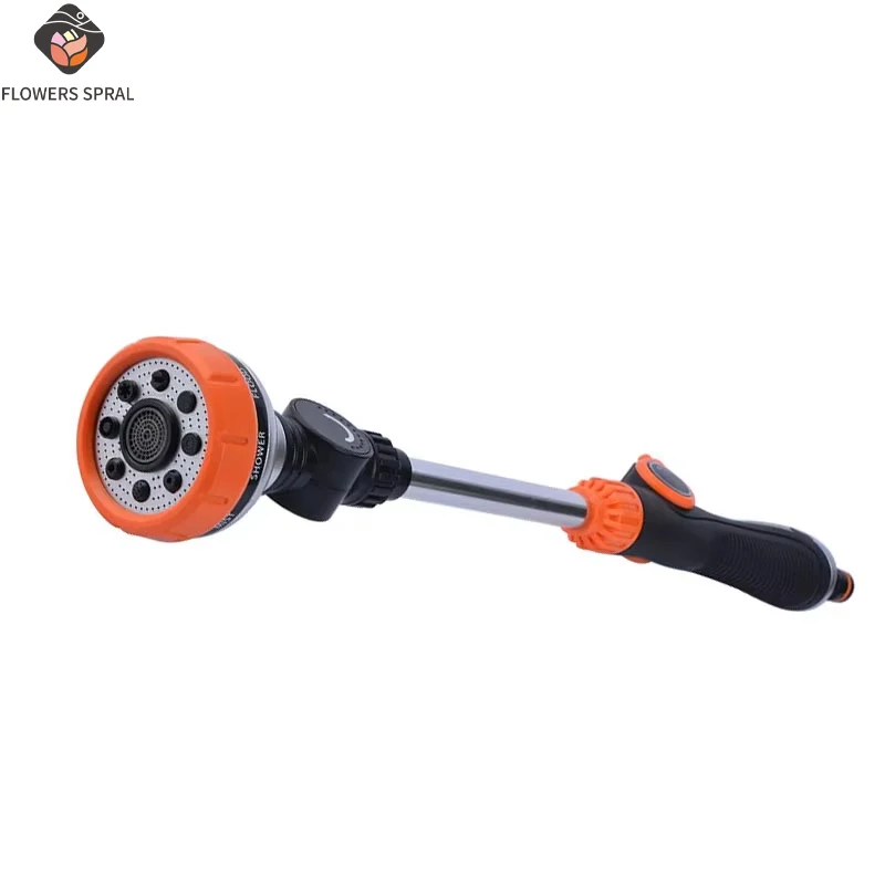 

Garden Water Pipe Set 8 Type Multi Functional ABS Aluminum Alloy Long Water Gun Nozzle Garden Irrigation Car Wash Supplies