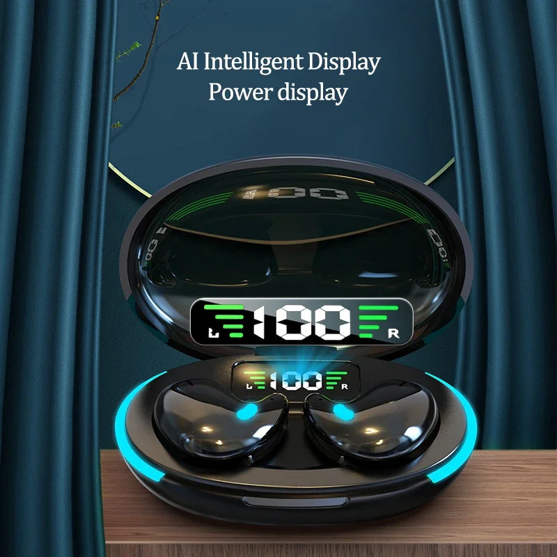 Auricolari invisibili per il sonno Premere chiave Cuffie Auricolari Bluetooth wireless Cuffie con riduzione del rumore Auricolari per giochi musicali HiFi