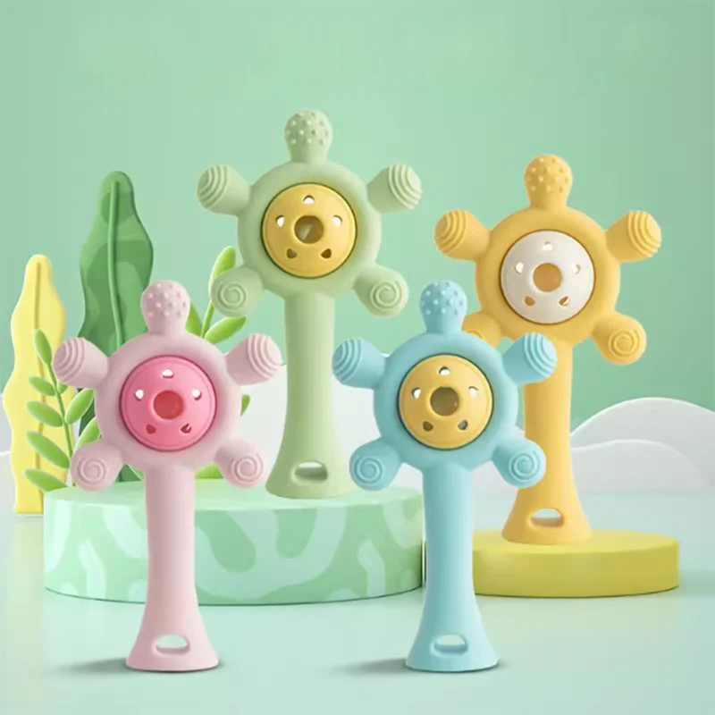 Baby Anti Eating Hand Puzzle Early Education Hand Ringing Soothing Teeth Grinding Stick Gripping Training Toy