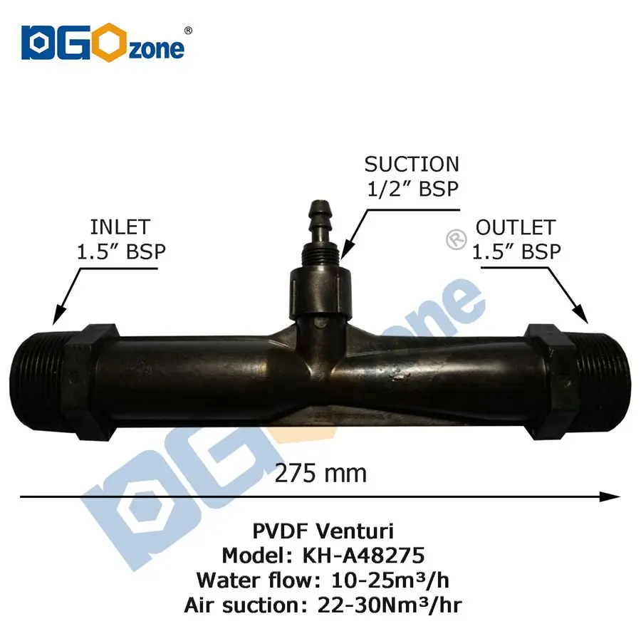 

1.5"PVDF Thread Agriculture Irrigation Venturi Fertilizer Injector Greenhouse Irrigation Fitting Ozone Injector DGOzone KHA48275