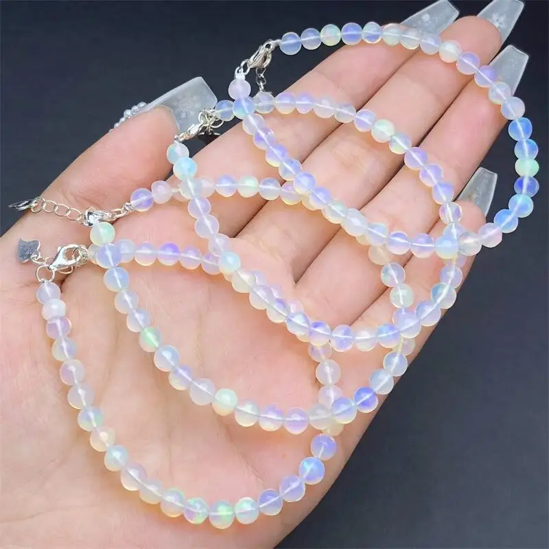4.8MM Natural Opal Bracelet Colorful Gemstone Bead Strings Healing Fashion Beautifully Jewelry 1PCS
