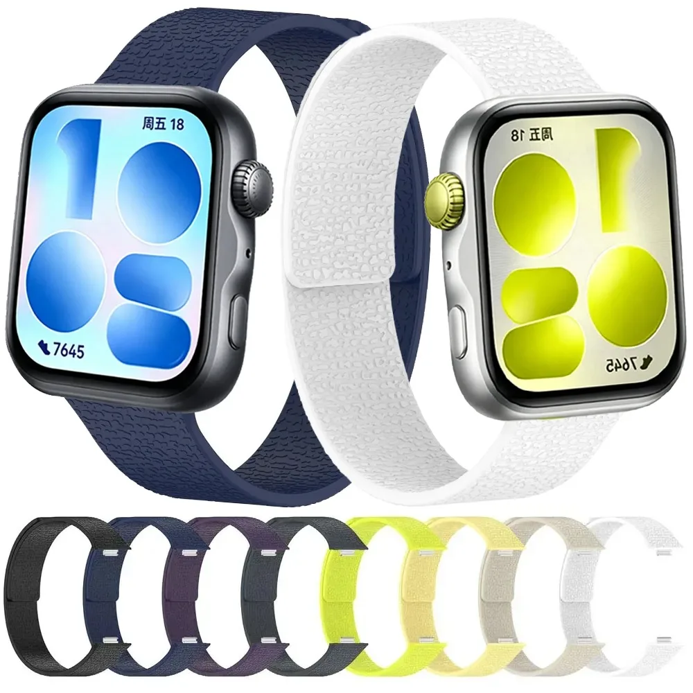 Litchi-Textur Silikonarmband für Huawei Watch Fit 4 5 Pro Magnetisches Atmungsaktives Verstellbares Armband Huawei Watch Fit 5 4 3 Ersatz
