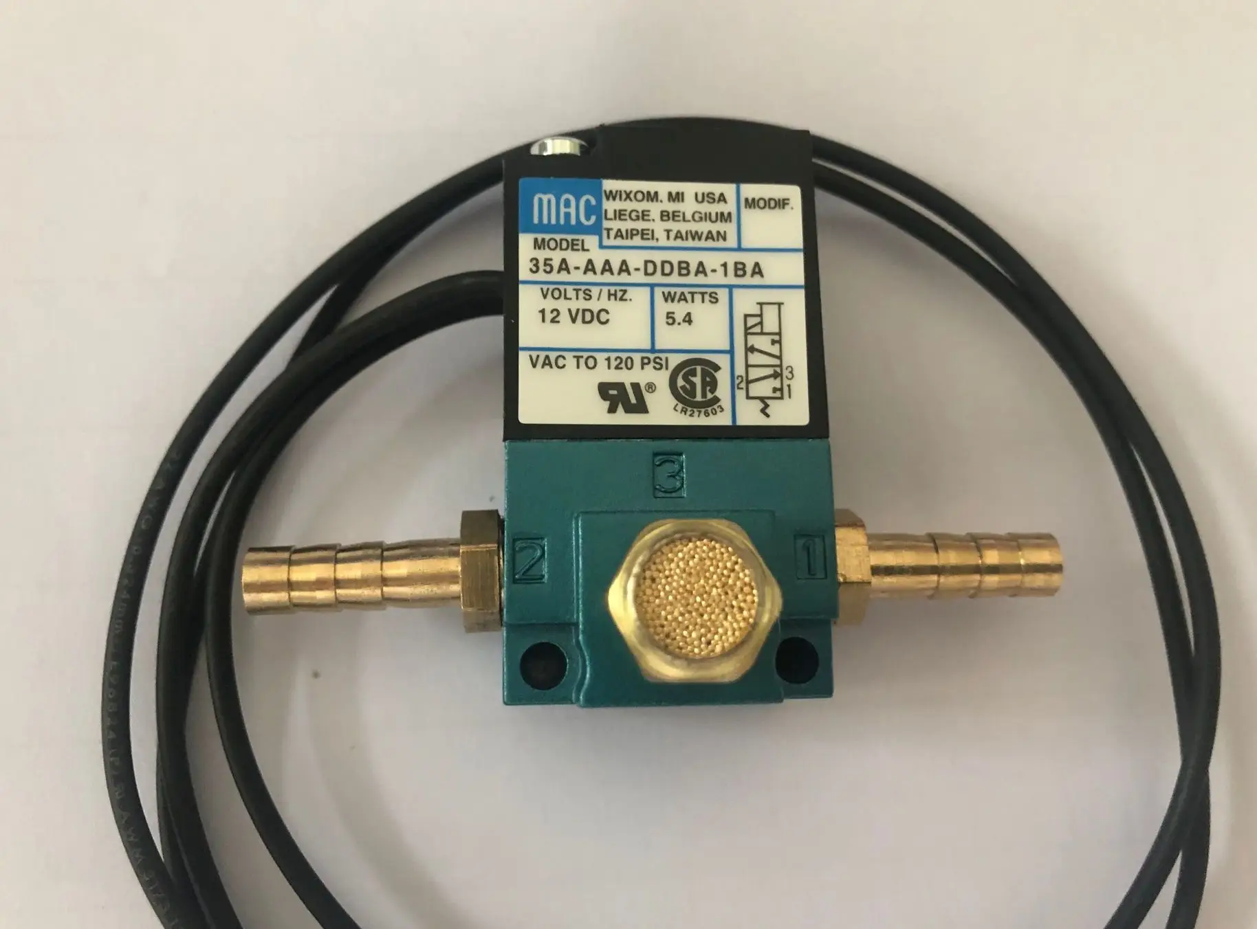 MAC 3 Porta Boost Elettronico Valvola di Controllo a Solenoide DC12V 35A-ACA-DDBA-1BA Con 6 MILLIMETRI Tubo Raccordi In Ottone Silenziatore