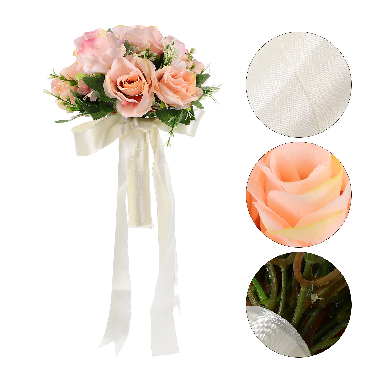 

Centerpiece Bouquet Wedding Decor Artificial Bridal Pink and Bridesmaids Bouquets Faux Flowers