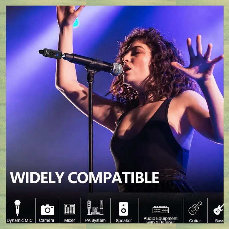 N15R-A11 Wireless Microphone Transmitter Receiver 2.4Ghz, XLR Microphone Wireless System, Wireless Mic Adapter For Audio Mi