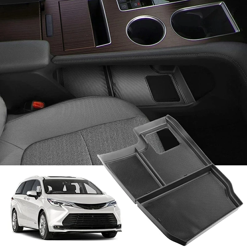 

2PCS For Toyota Sienna 2021 2022 2023 2024 Car Central Console Armrest Box Storage Container Organizer Holder Tray Accessories